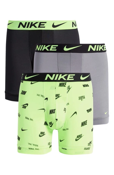 Shop Nike 3-pack Dri-fit Essential Micro Boxer Briefs In Lime Blast
