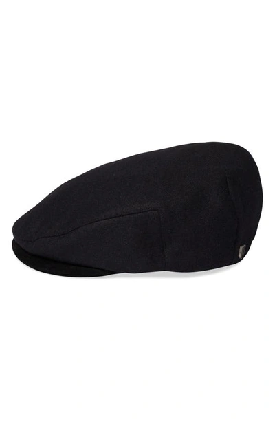 Shop Brixton Hooligan Flat Cap In Black/ Black