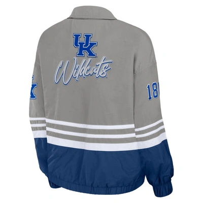 Shop Wear By Erin Andrews Gray Kentucky Wildcats Vintage Throwback Windbreaker Full-zip Jacket