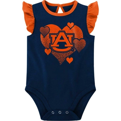 Shop Outerstuff Girls Newborn & Infant Navy/orange Auburn Tigers Spread The Love 2-pack Bodysuit Set