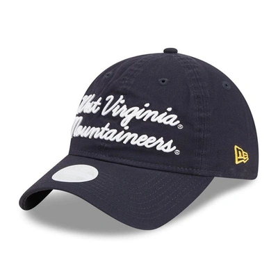 Shop New Era Navy West Virginia Mountaineers Script 9twenty Adjustable Hat