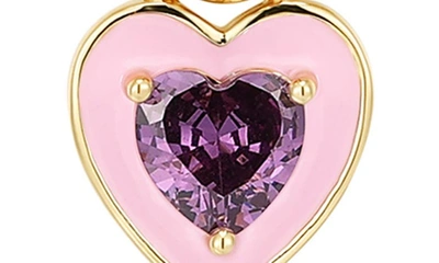 Shop Luv Aj Mini Ballier Cubic Zirconia Heart Pendant Necklace In Gold