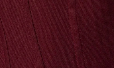 Edikted Deirdre Lace-up Strapless Mesh Corset Top In Burgundy