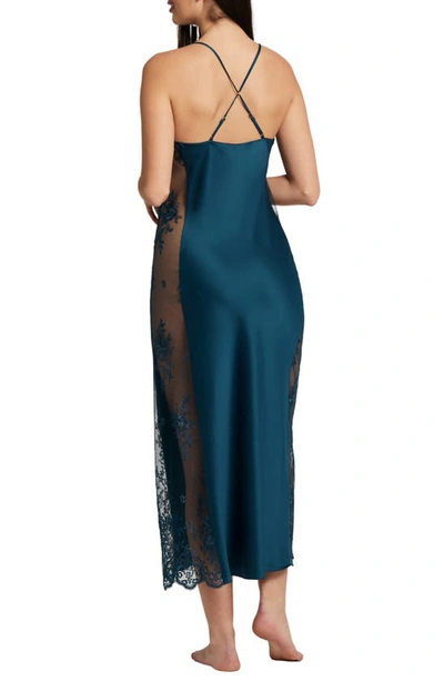 Shop Rya Collection Darling Satin & Lace Nightgown In Celestial Blue