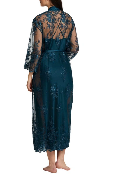 Shop Rya Collection Darling Sheer Lace Robe In Celestial Blue