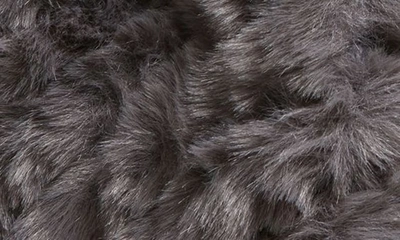 Shop La Fiorentina Faux Fur Beanie With Pompom In Grey