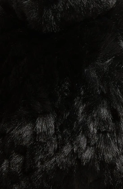 La Fiorentina Pom Faux Fur Knit Beanie In Black