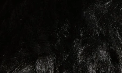 La Fiorentina Pom Faux Fur Knit Beanie In Black