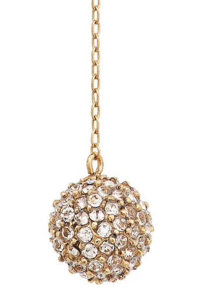 Shop Oscar De La Renta Pavé Crystal Ball Drop Earrings In Silk