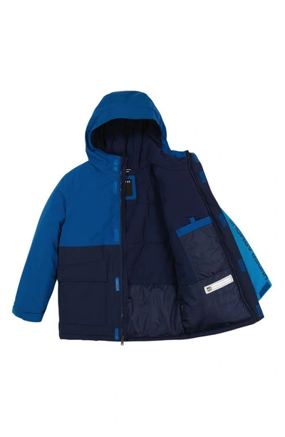 Shop Under Armour Kids' Slate Quarry Waterproof Insulated Hooded Jacket In Midnight Navy