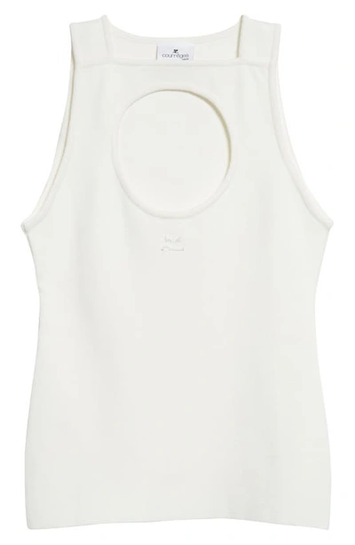 Shop Courrèges Milano Circle Cutout Knit Tank In Heritage White