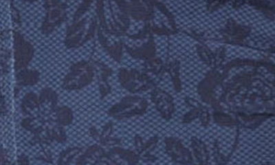 Edikted Amal Floral Print Lace Trim Crop Camisole In Navy