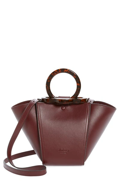 Shop Mulberry Mini Riders Top Handle Tote In Black Cherry