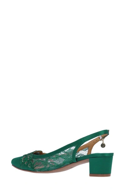 Shop J. Reneé Faleece Crystal Embellished Slingback Pump In Emerald