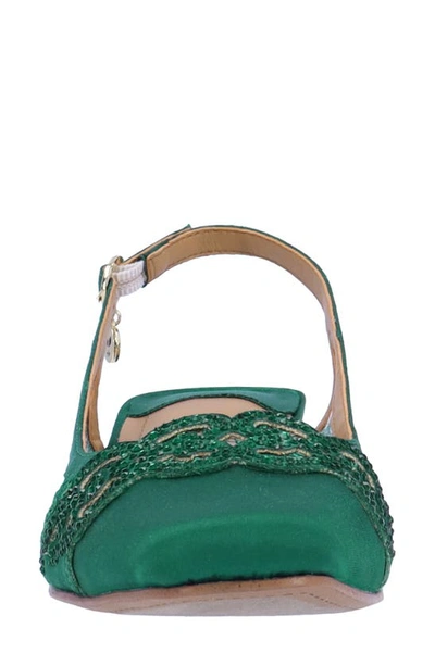J. Reneé Faleece Crystal Embellished Slingback Pump In Emerald