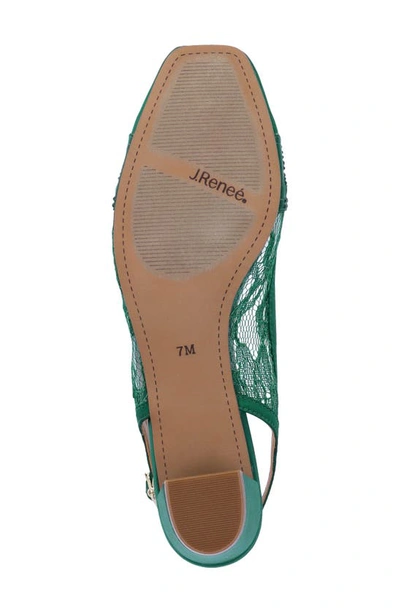 J. Reneé Faleece Crystal Embellished Slingback Pump In Emerald
