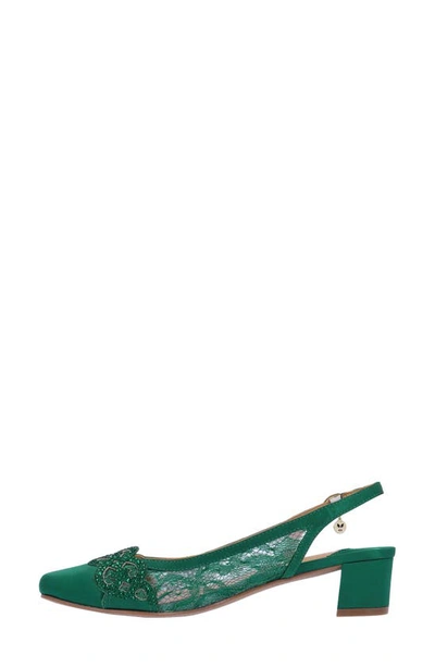 J. Reneé Faleece Crystal Embellished Slingback Pump In Emerald