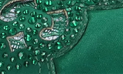 Shop J. Reneé Faleece Crystal Embellished Slingback Pump In Emerald