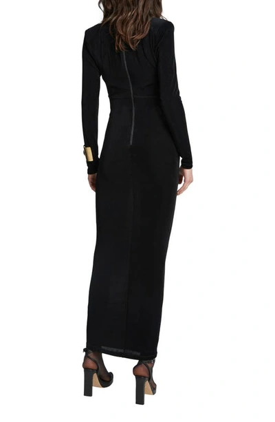 Shop Bardot Reno Cutout Long Sleeve Cocktail Dress In Black