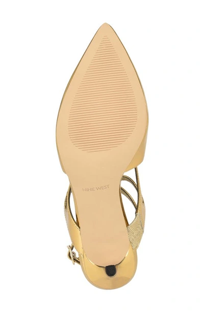 Shop Nine West Maes Ankle Strap Pointed Toe Pump In Bronze