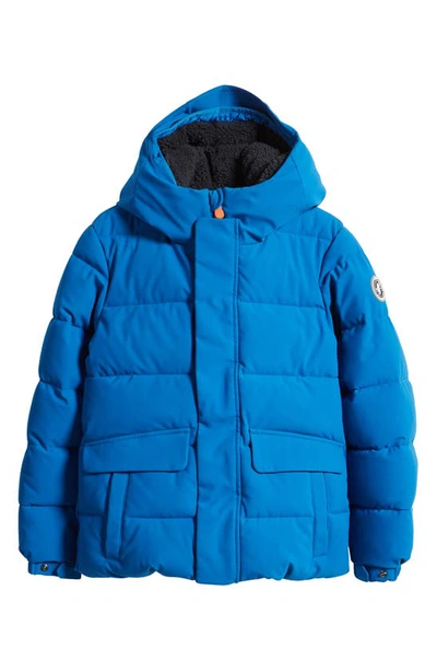 Shop Save The Duck Kids' Klaus Hooded Puffer Jacket In Blue Berry