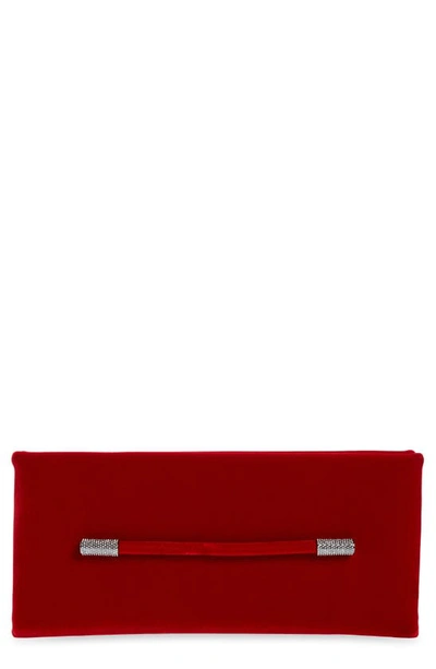 Shop Tom Ford Ava Crystal Embellished Velvet Clutch In 1r008 Ruby Red