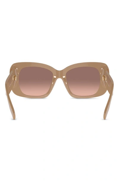 Shop Burberry 52mm Gradient Square Sunglasses In Beige