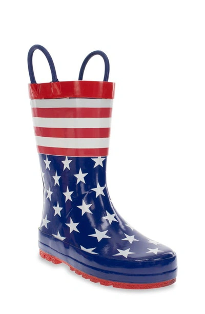 Shop Western Chief Kids' Old Glory Rain Boot In Blue