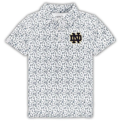 Shop Garb Toddler  White Notre Dame Fighting Irish Crew All-over Print Polo