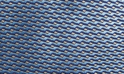 Shop Eton Geometric Silk Tie In Dark Blue