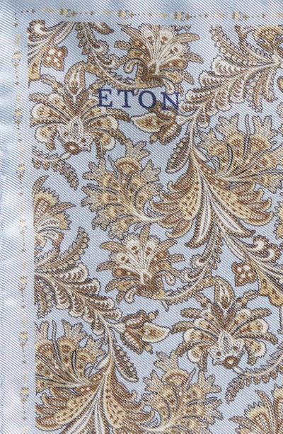 Shop Eton Paisley Silk Pocket Square In Lt/ Pastel Blue