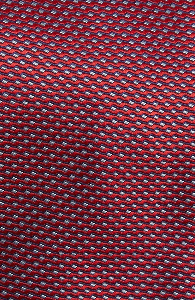 Shop Eton Geometric Silk Tie In Medium Red