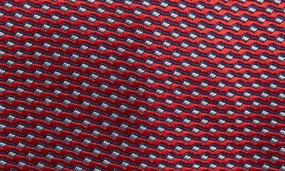 Shop Eton Geometric Silk Tie In Medium Red