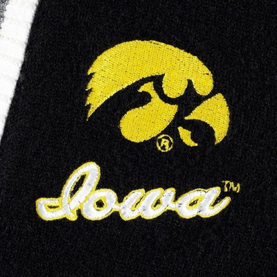 Shop Gameday Couture Black Iowa Hawkeyes One More Round Tri-blend Striped Hooded Cardigan Sweater