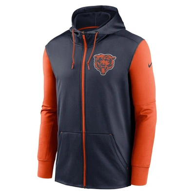 Shop Nike Navy Chicago Bears Performance Full-zip Hoodie