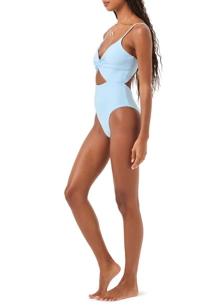Shop L*space Kyslee Twisted Cutout One-piece Swimsuit In Sky Blue
