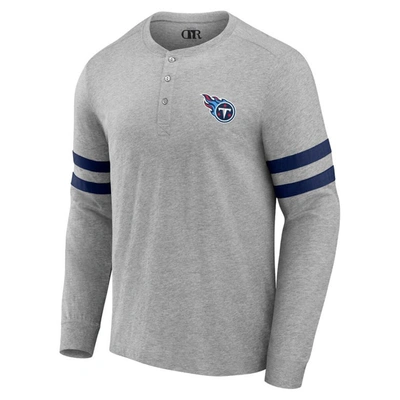 Shop Nfl X Darius Rucker Collection By Fanatics Heather Gray Tennessee Titans Henley Long Sleeve T-shirt