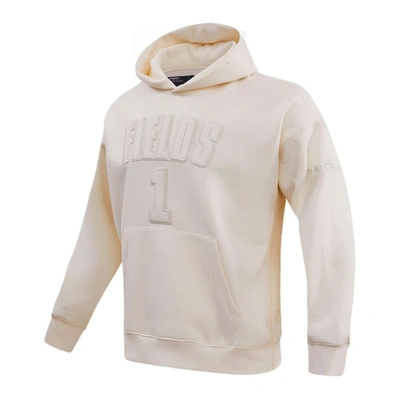 Shop Pro Standard Justin Fields Cream Chicago Bears Player Name & Number Pullover Hoodie