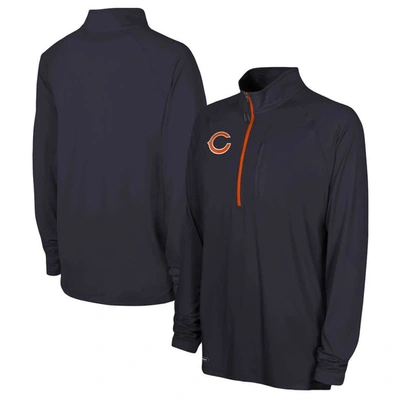 Outerstuff Navy Chicago Bears Combine Authentic Raglan Quarter-zip Top In Navy