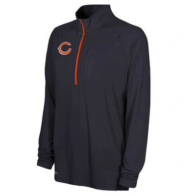 Outerstuff Navy Chicago Bears Combine Authentic Raglan Quarter-zip Top In Navy