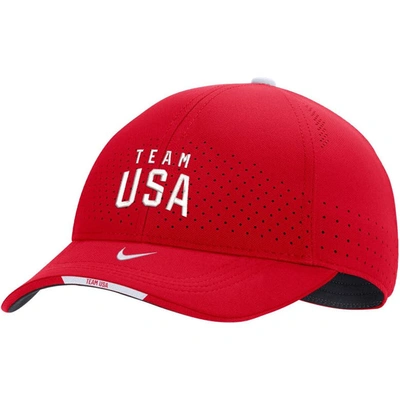 Shop Nike Red Team Usa Sideline Legacy91 Performance Adjustable Hat