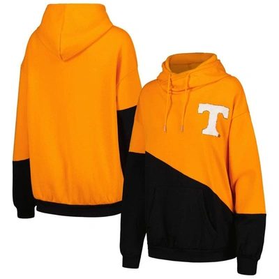 Shop Gameday Couture Tennessee Orange/black Tennessee Volunteers Matchmaker Diagonal Cowl Pullover Hoodie