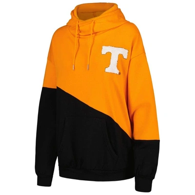 Shop Gameday Couture Tennessee Orange/black Tennessee Volunteers Matchmaker Diagonal Cowl Pullover Hoodie
