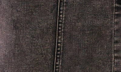 Wash Lab Denim Tie Waist Long Sleeve Cargo Denim Midi Shirtdress In Black Coffee