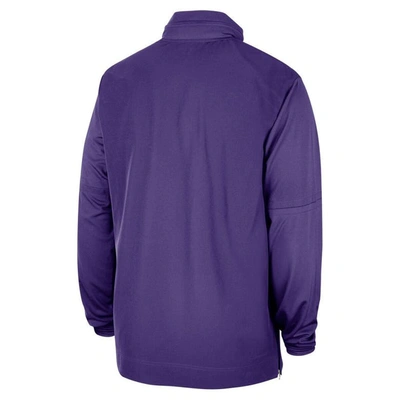 Shop Nike Purple Lsu Tigers 2023 Coach Half-zip Hooded Jacket