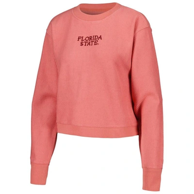 Shop League Collegiate Wear Coral Florida State Seminoles Timber Cropped Pullover Sweatshirt
