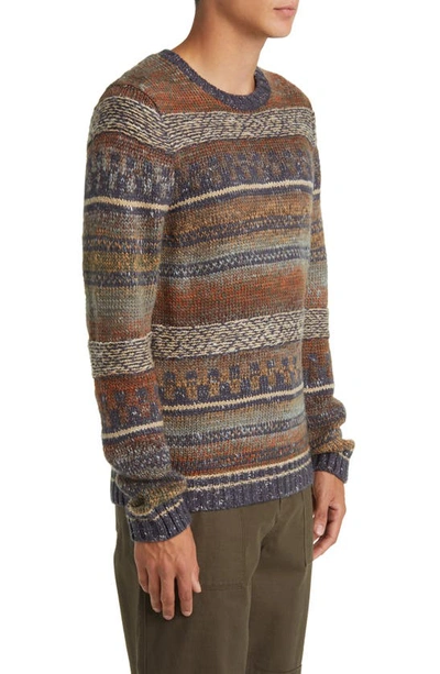 Shop Treasure & Bond Fair Isle Crewneck Sweater In Oatmeal Multi Spacedye