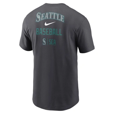 Shop Nike Charcoal Seattle Mariners Logo Sketch Bar T-shirt