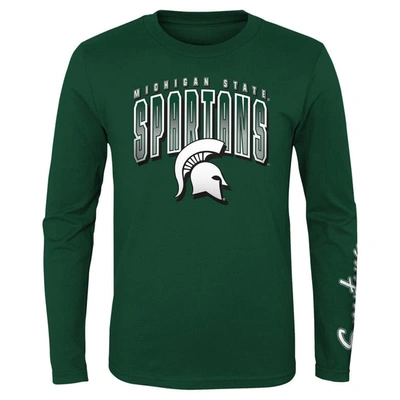 Shop Outerstuff Youth Gray/green Michigan State Spartans Fan Wave T-shirt Combo Pack