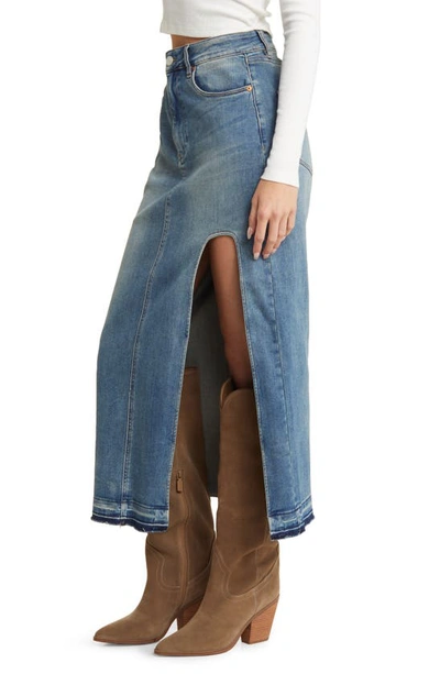 Shop Blanknyc Curve Slit Denim Skirt In Shape Up